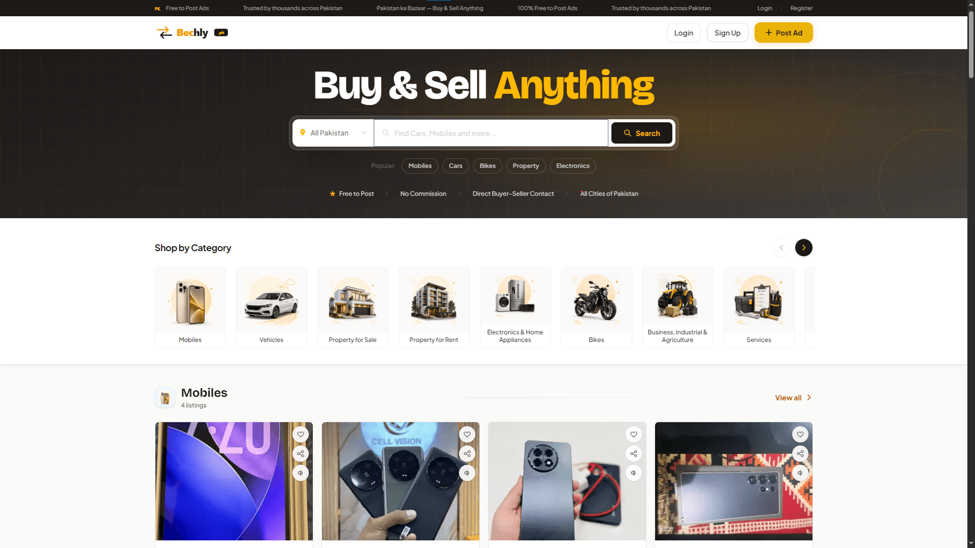 Bechly.pk - Classified Marketplace Platform — Nationwide classifieds marketplace with web and mobile app experiences